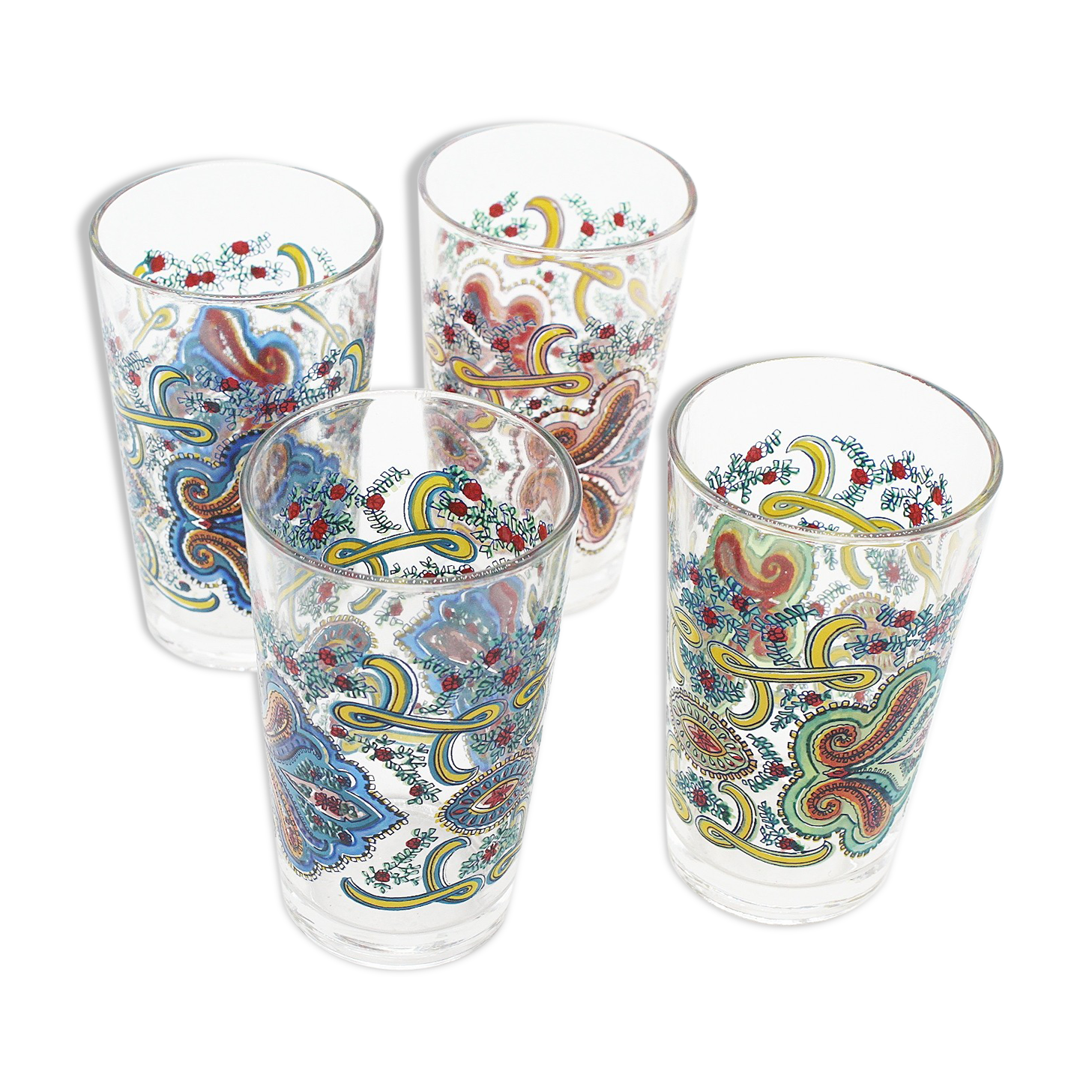 Lot of 4 Moroccan tea glasses