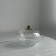 Sugar bowl box with glass lid floral decoration.