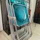 Set of 4 blue Plia folding chairs by Castelli