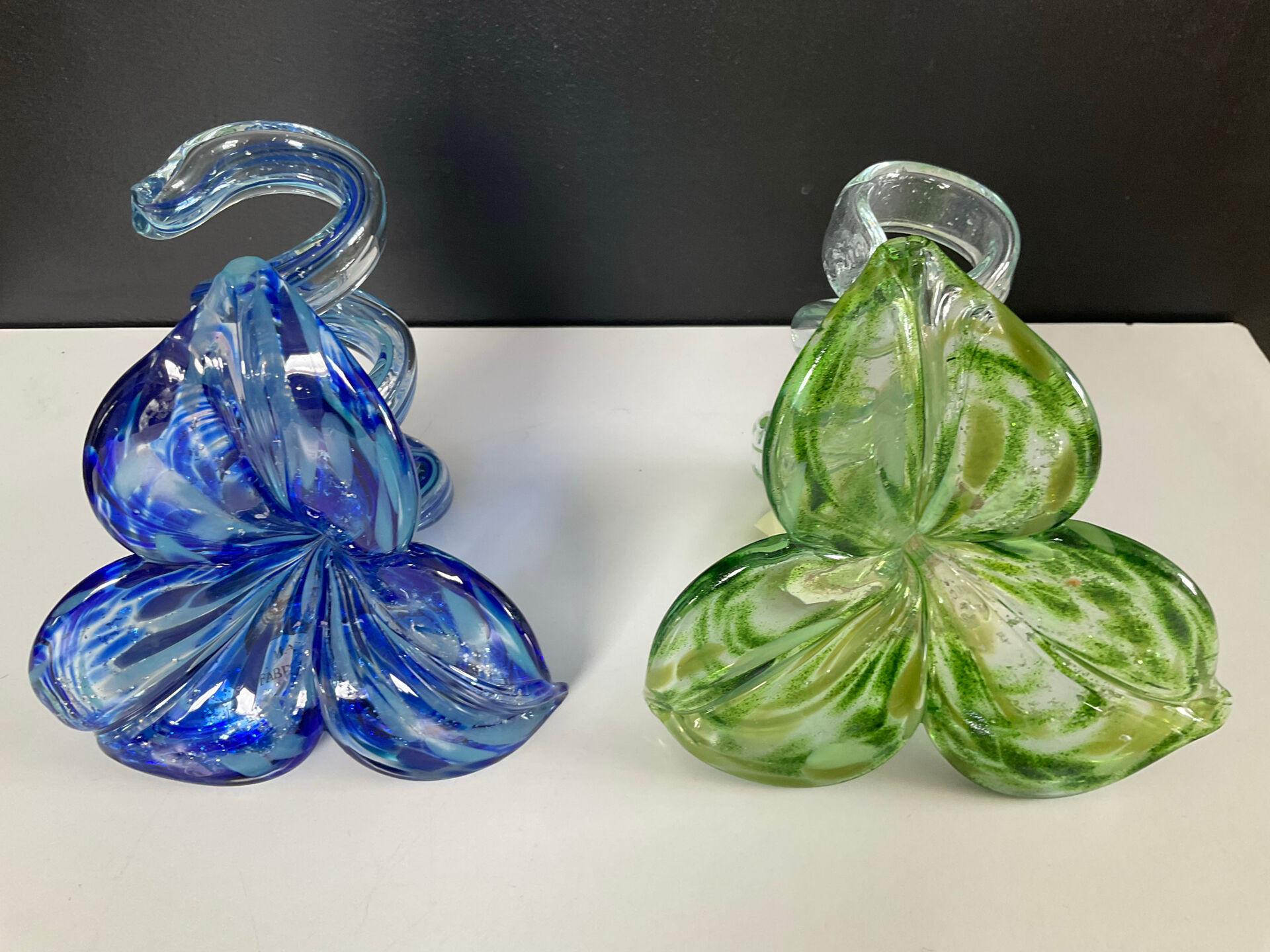 Pair of Murano glass paste candle holders