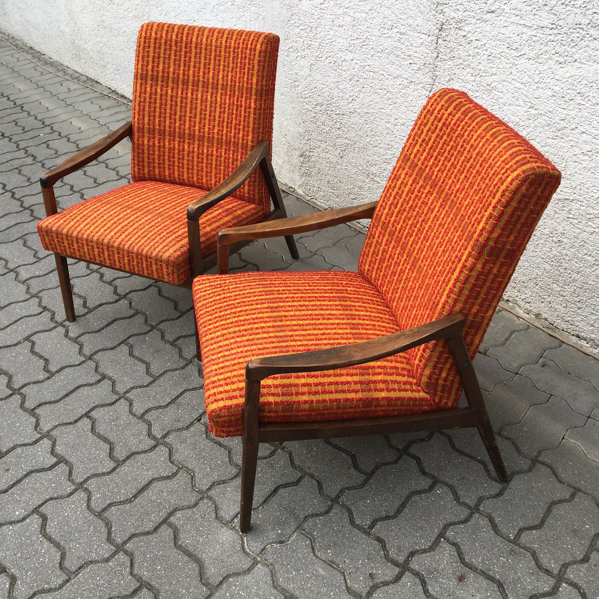 Pair vintage interier praha armchair jiri jiroutek vintage 60s midcentury czechoslovakia