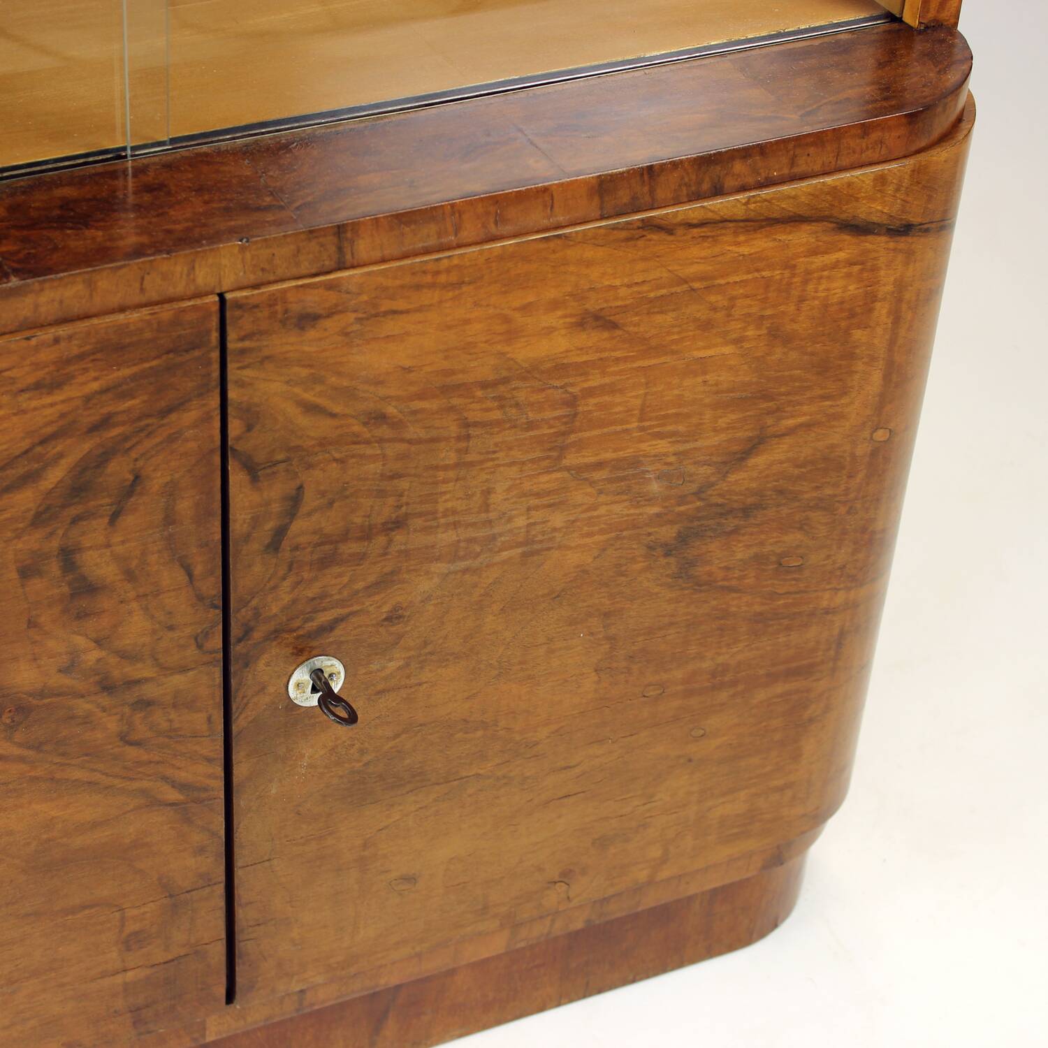 Art Deco Sideboard / Dry Bar In Walnut, Czechoslovakia 1930s