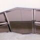 Large wall mirror in Art Deco style, facet-cut pink and clear glass