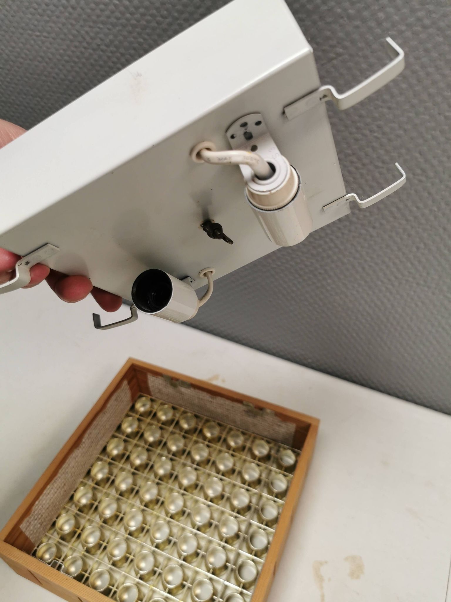 A pair of ceiling lights from Swedish Alda 1980s.