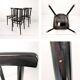 3 chaises bistrot en bois courbé de style viennois, années 60