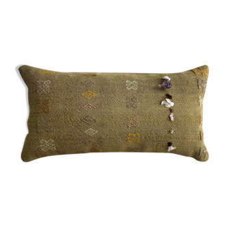 Vintage turkish kilim cushion cover, 30 x 60 cm