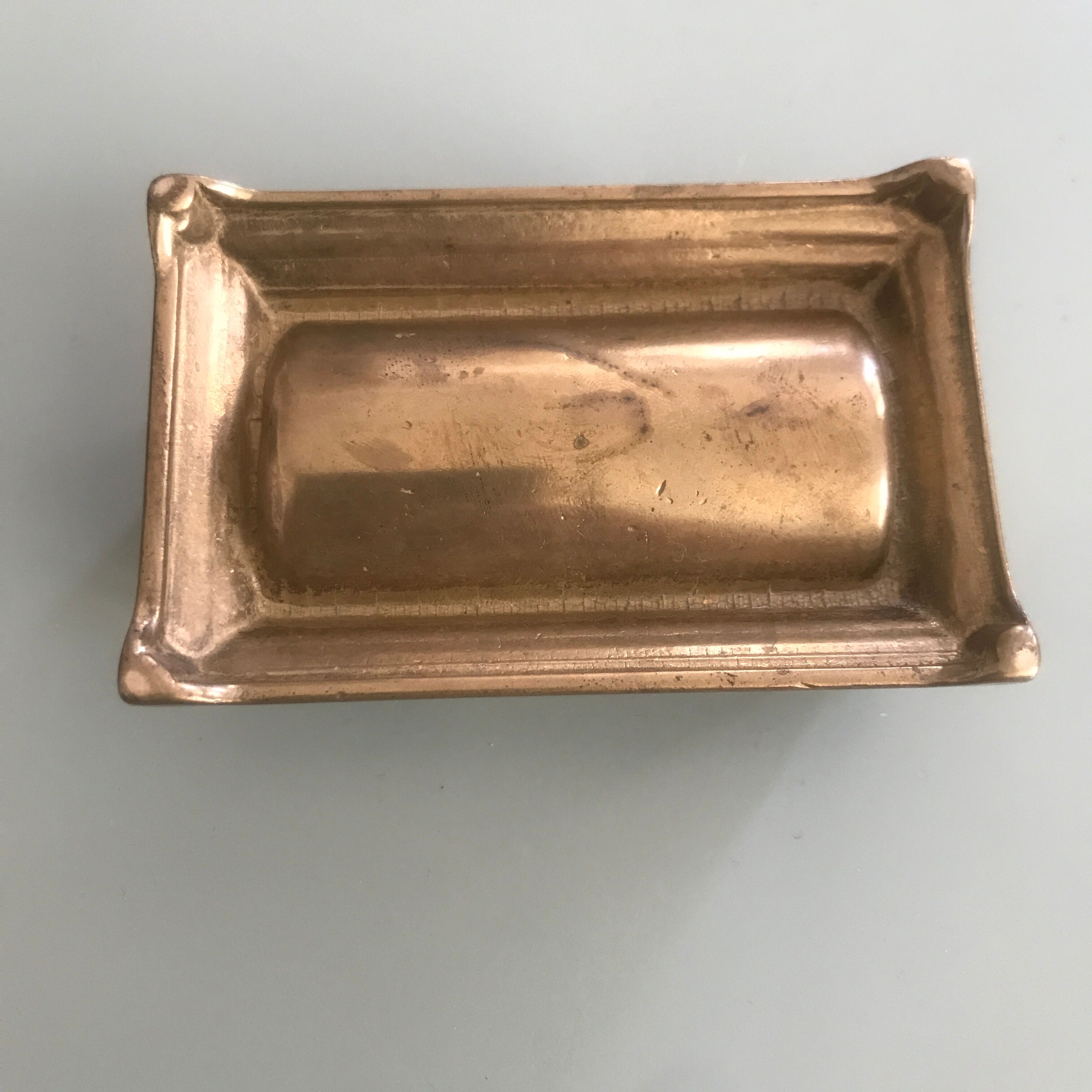 Art Nouveau brass stamp box