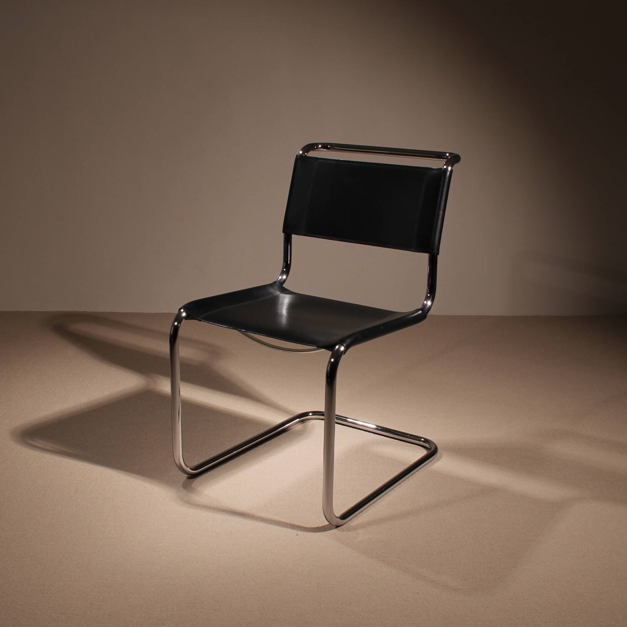Cantilever Chair ‚S33‘ in Black Leather by Mart Stam for Thonet | Germany