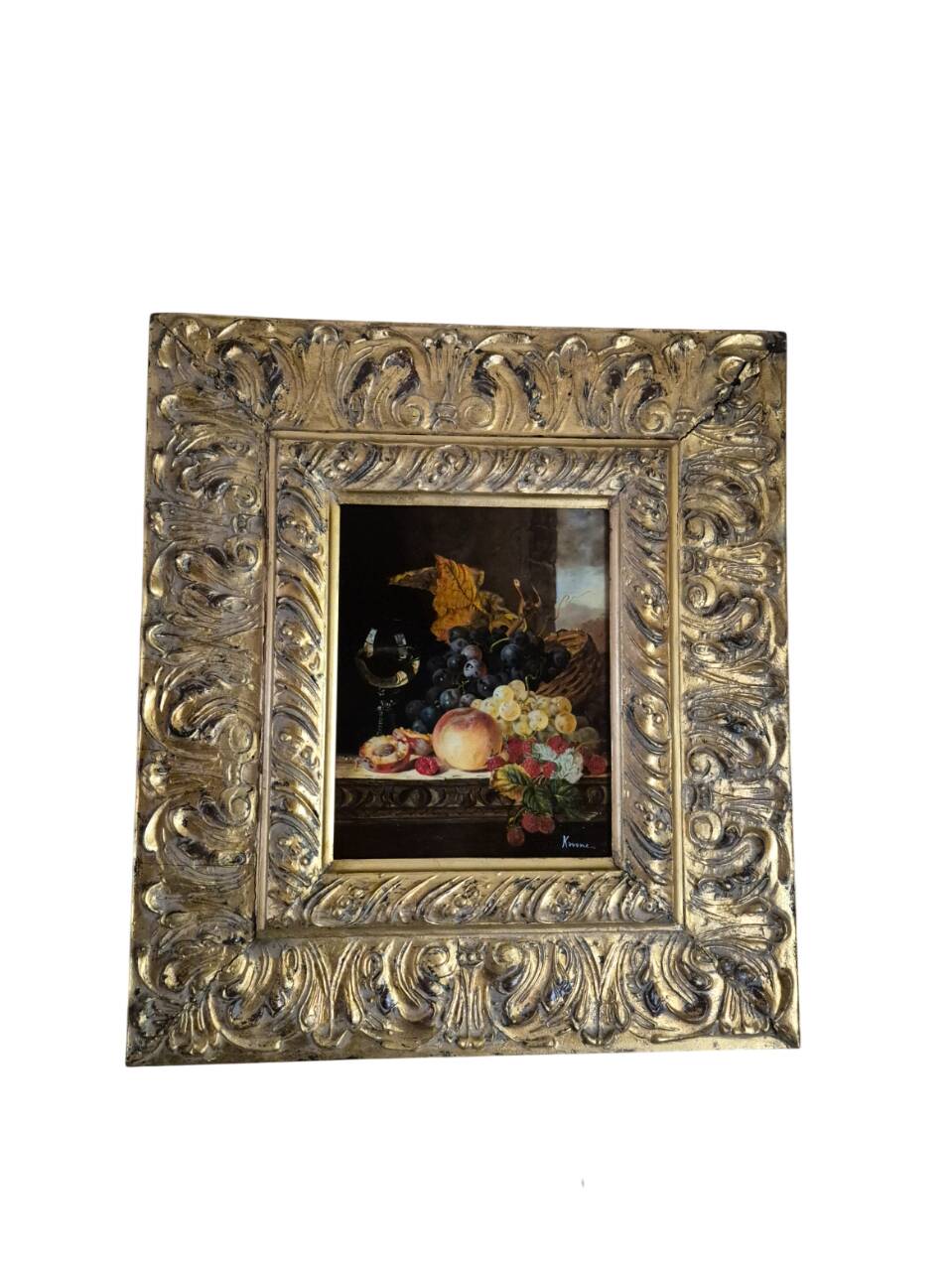 oil on panel in the 17th century (20th century) style, still life