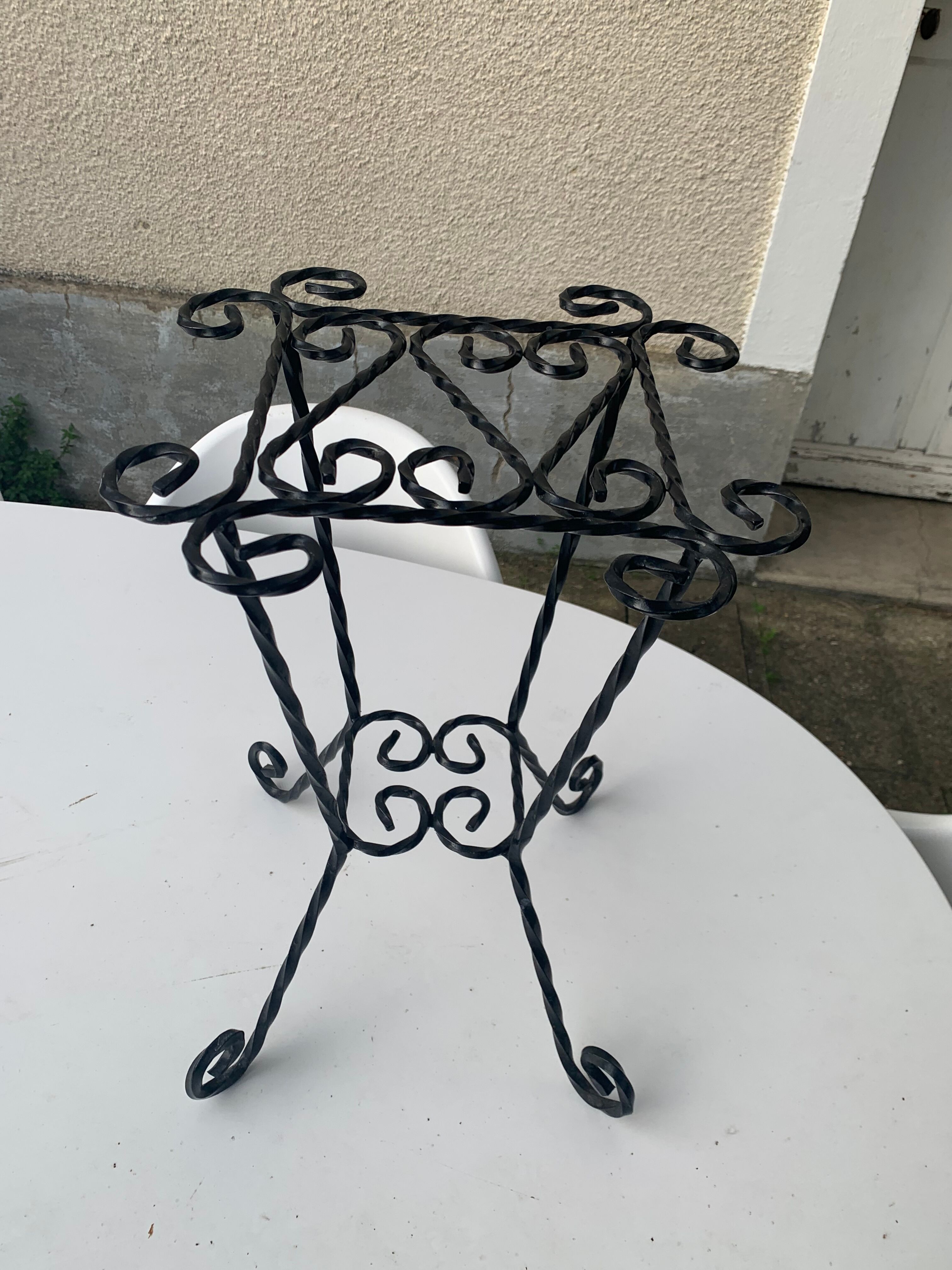 Wrought iron door twisted black vintage 1960