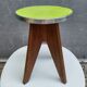 Vintage pop design stool 1950 • granny green leather