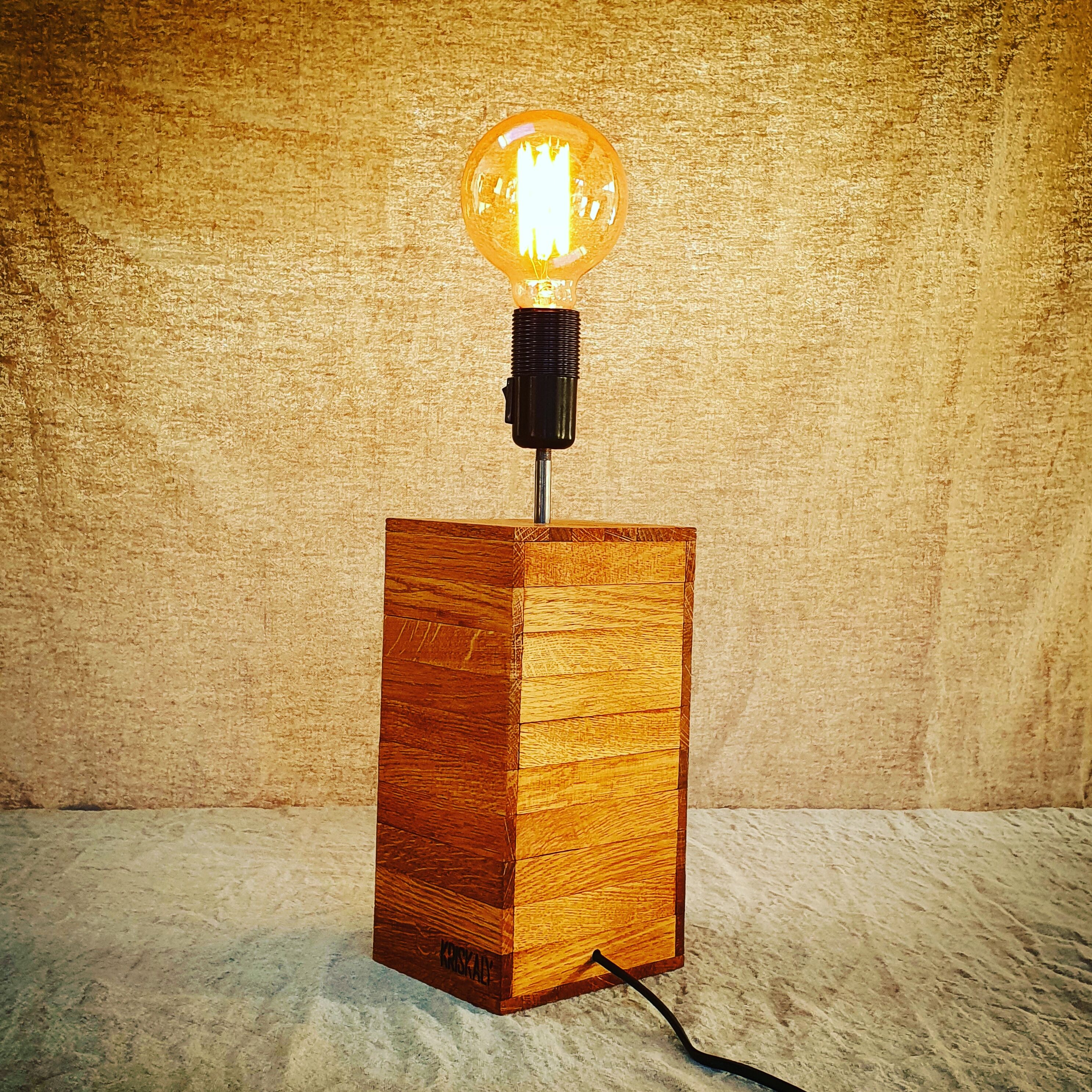 Oak lamp base, midi size