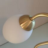Bedside lamp in brass and opaline white vintage 70s