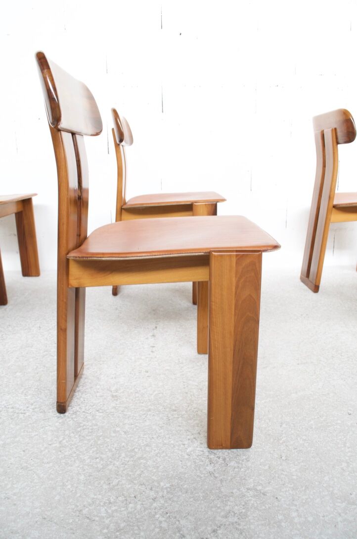 6 chairs natural leather walnut and beech sapporo 70 ' girgi mobili publisher