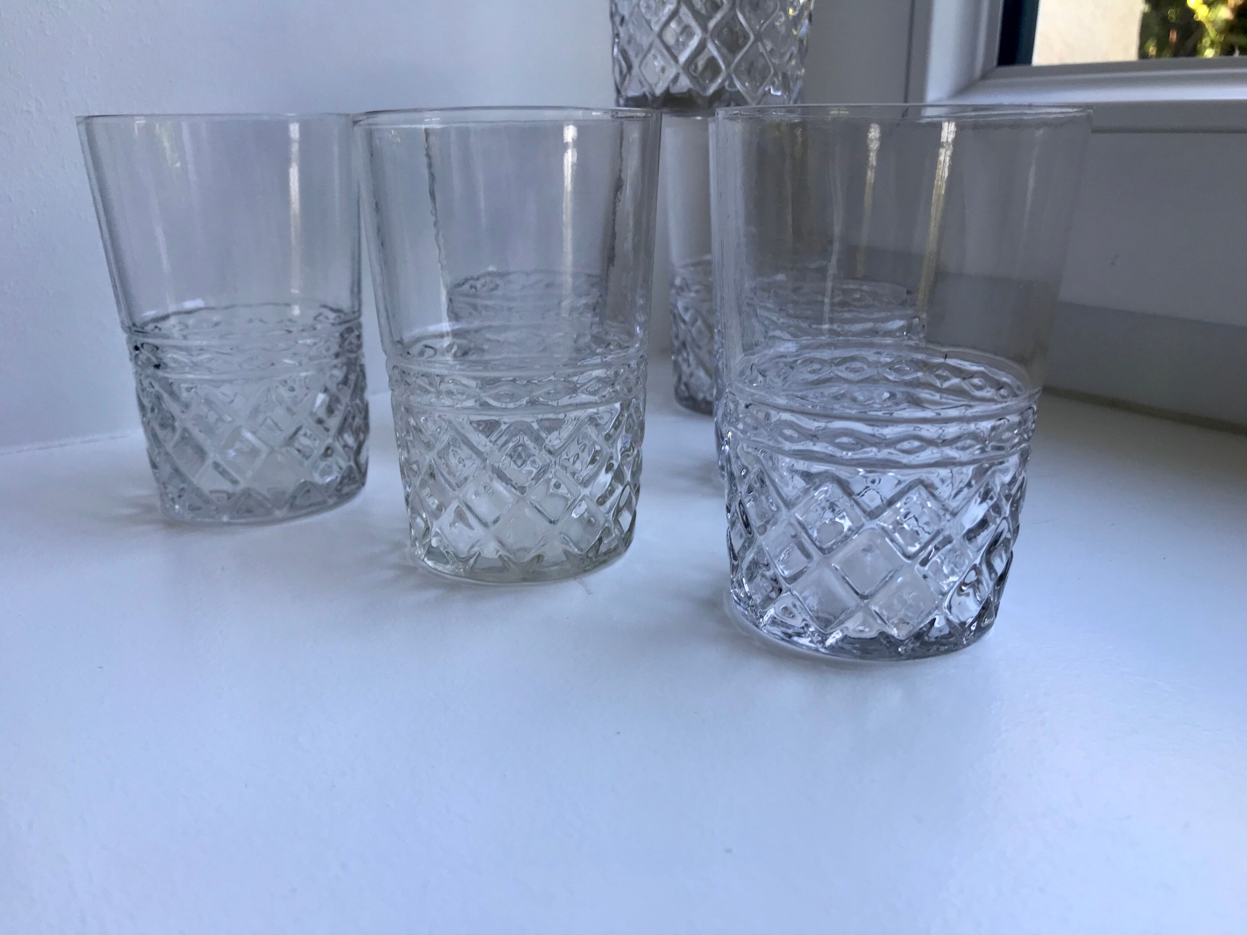 Set of 7 water glasses years 50-60