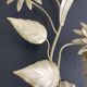 Paire d'applique fleurs métal laqué or années 80