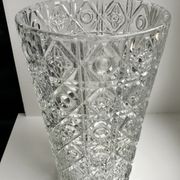 Large molded glass vase 50s art deco style