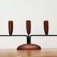 Teak candlestick in mid-century Danish string style, 1960s.