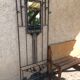 Old Art Deco coat rack in hammered iron