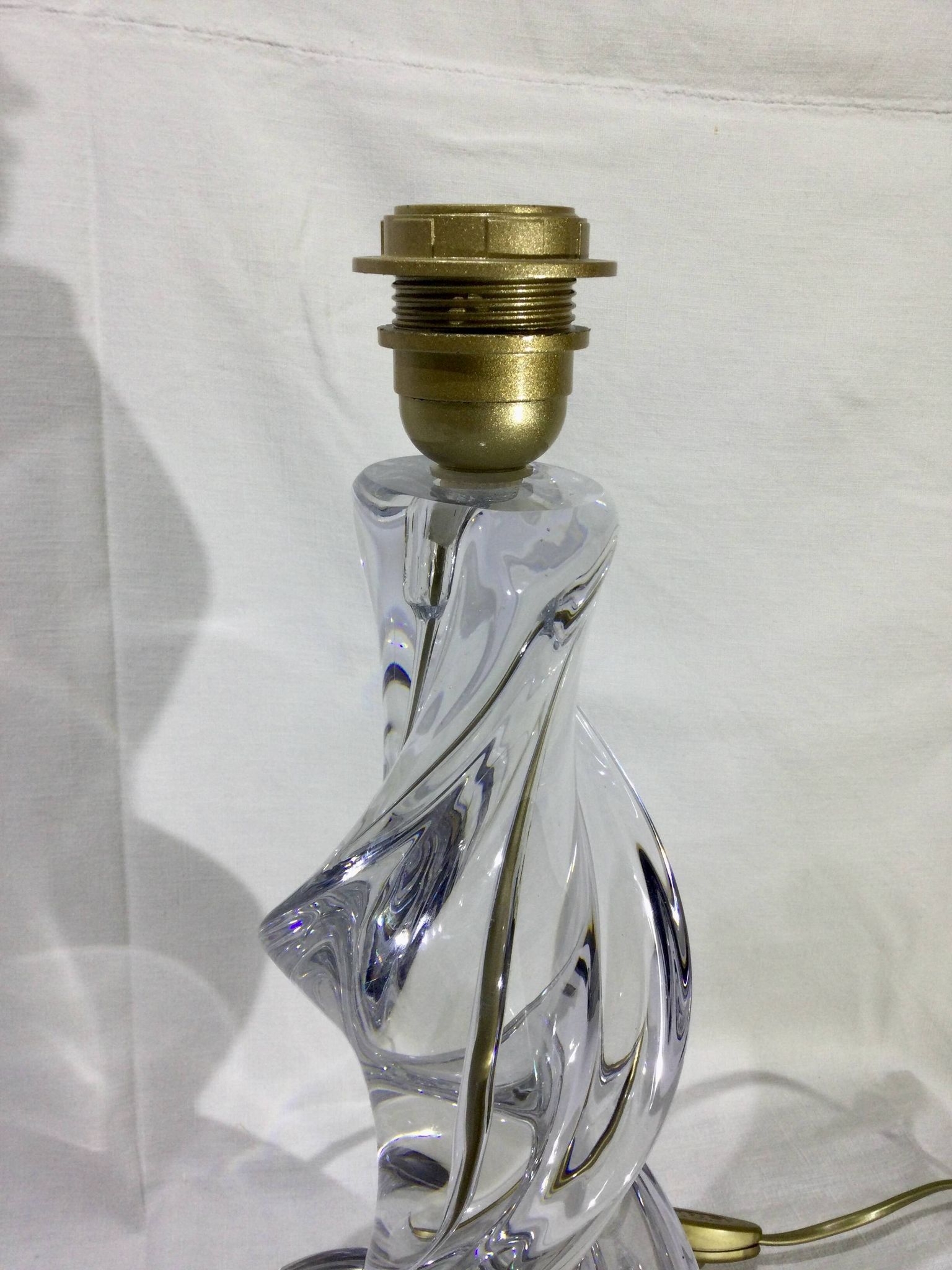 Pied de lampe en cristal de Sèvres