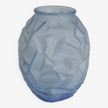 Art Deco blue glass vase