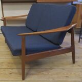Arne Vodder for France and Sohn FD 164 2-seater teak sofa, Denmark 1960s