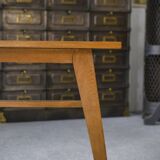Oak side table with compass legs, 1960s