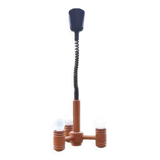 Scandinavian wooden turned pendant light, 70s/80s, chalet spirit.