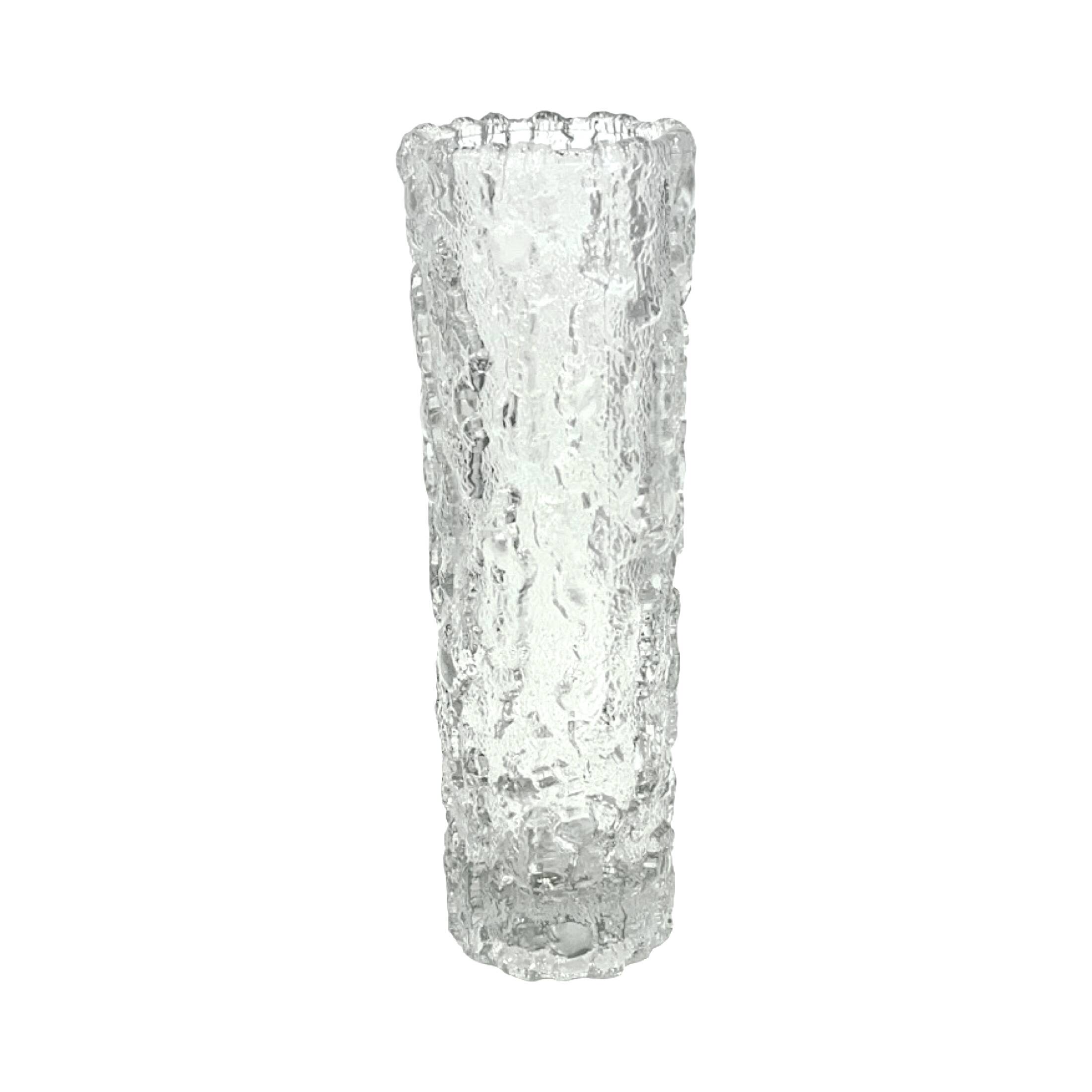 Arktis georgshütte vase – ice bark glass, germany 1970s.