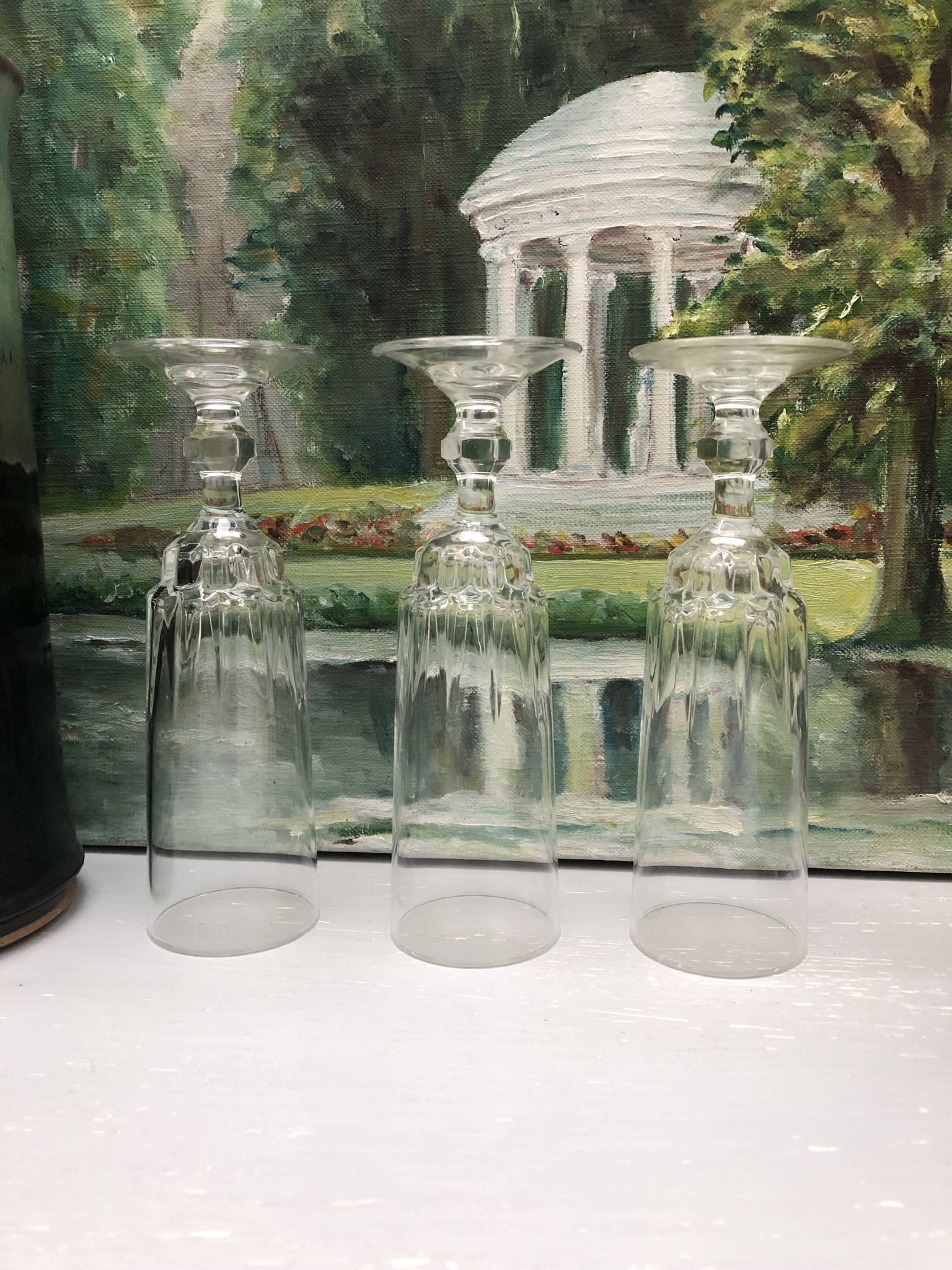 Set of 6 lance model champagne flutes, design made in France from the 1970s.