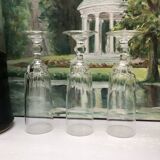 Set of 6 lance model champagne flutes, design made in France from the 1970s.