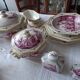 18th century antique hand-painted tableware set from Tournay