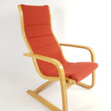 Yngve Ekström Scandinavian armchair orange terracotta wool