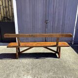 Banc en bois foncé Aranjou années 1980