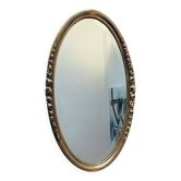 Large gold oval wall mirror