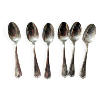 Christofle - 6 Espresso or Tea spoons - Spatours model - Silver metal.