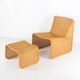 Wicker accent chair and its ottoman