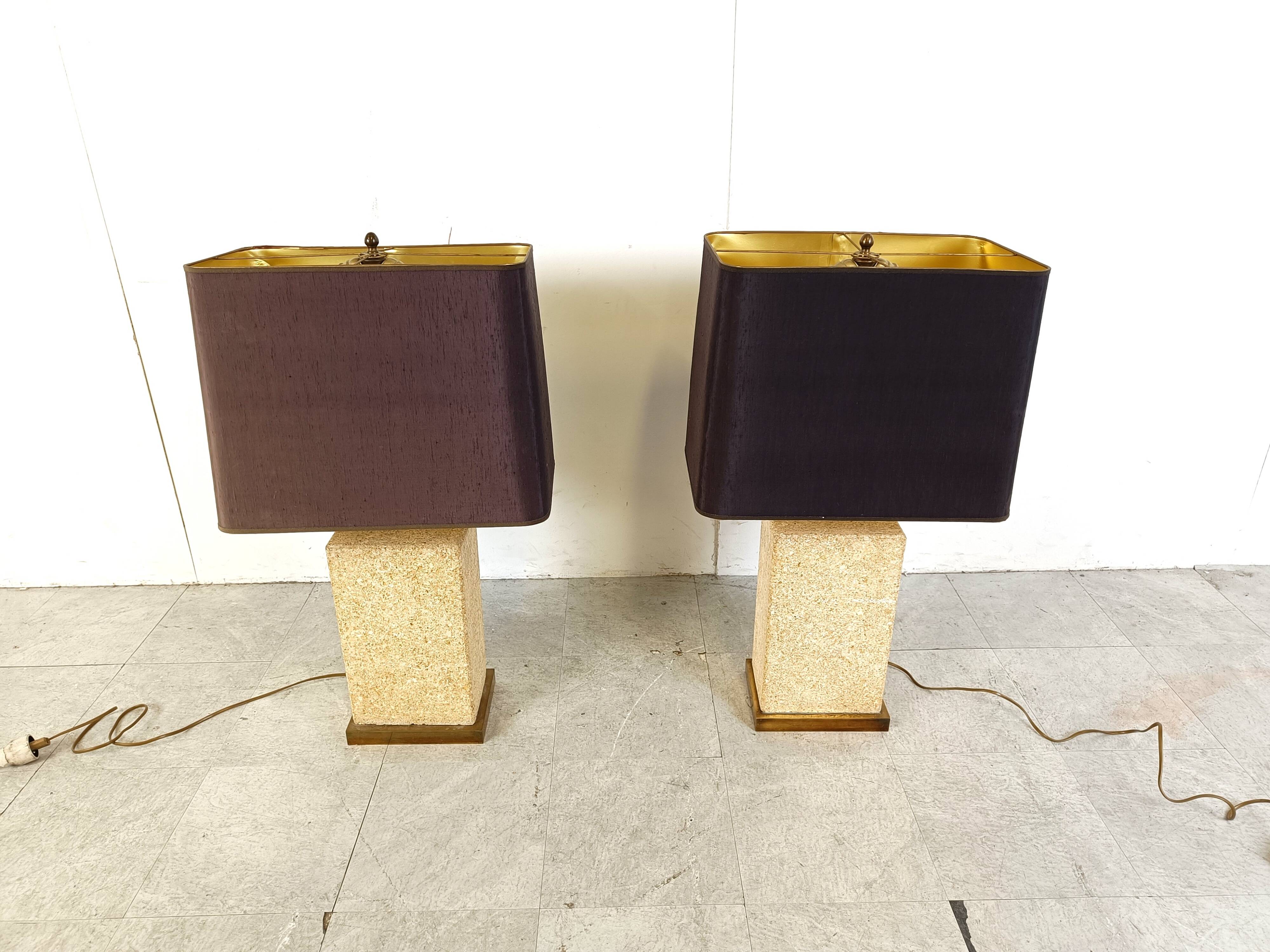 Pair of pierre de France table lamps, 1970s
