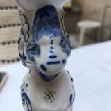 Hand-painted Moustiers porcelain candle holder