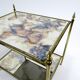 Set of 2 French brass and mirror side tables, 1970s