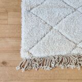 Moroccan white diamond rug