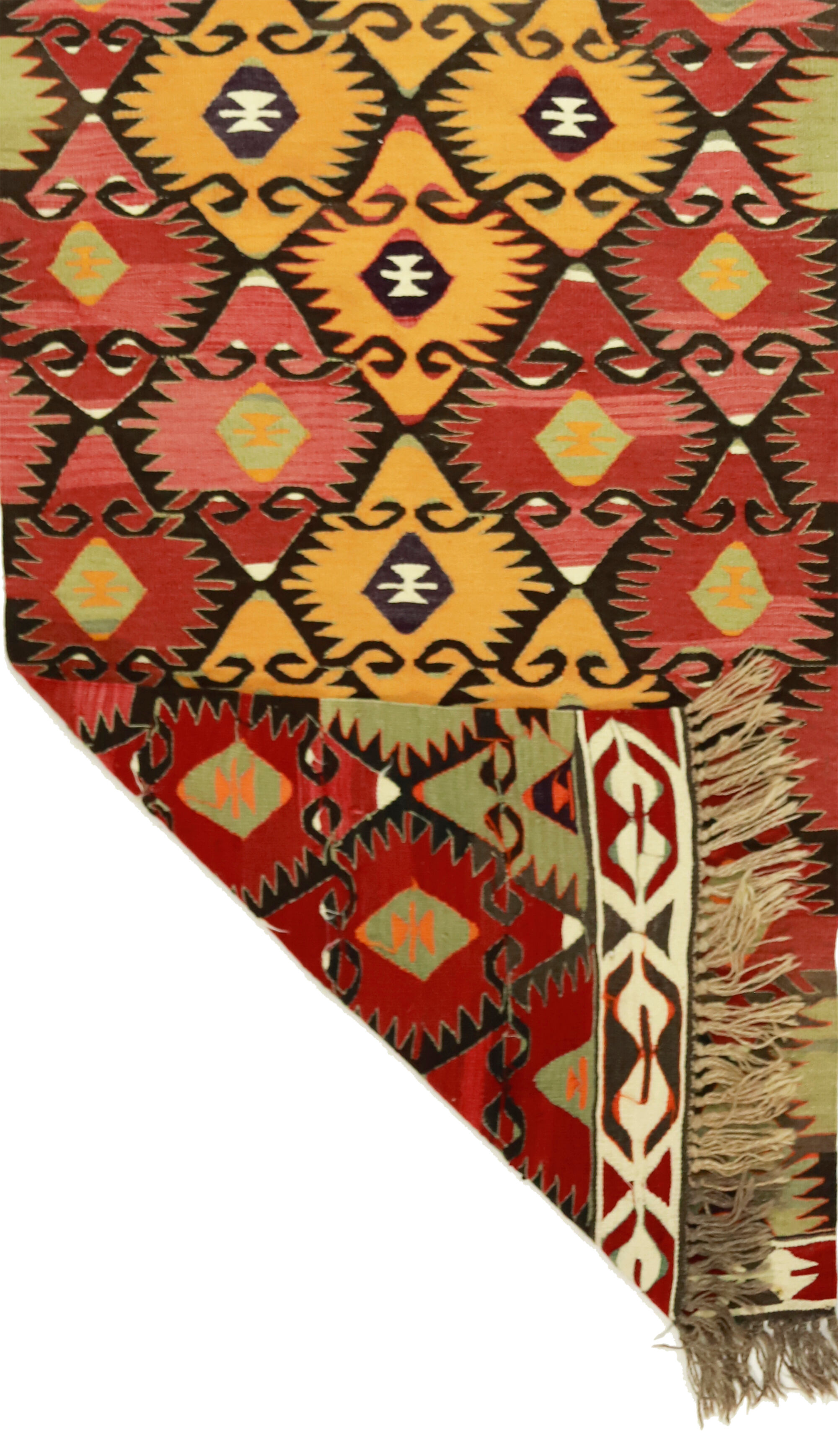 Anatolian handmade kilim rug 271 cm x 90 cm