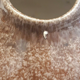 Vase soliflore grès chiné émaillé brun noix de coco vintage 1976