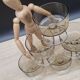 Set of 6 Cavalier Sweden Luminarc smoked champagne glasses