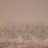 Set of 12 engraved stem glasses with ear of corn pattern from the 60s.