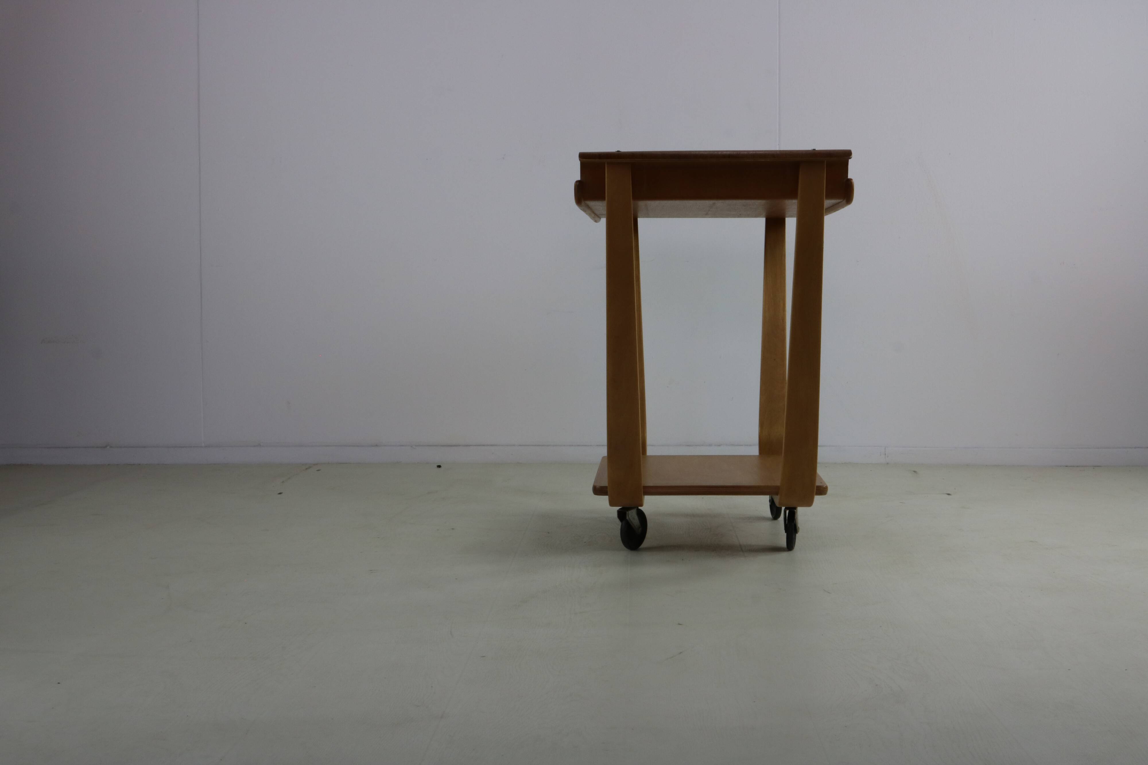 Fifties design plywood serving trolley by Cees Braakman for Pastoe