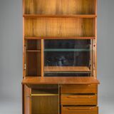 Large Vintage Bookcase with Bar in Teak by Heinrich Riestenpatt, 1960s