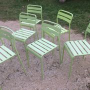 Six Roxö metal stackable chairs by Ola Wihlborg for Ikea 2010
