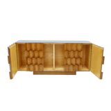 Mid-Century Modern Style Oak Wood and Black Glass Italian Sideboard
