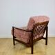 Wooden vintage brown armchair pink long hair proj. Z. Bączyk - 2 pieces available